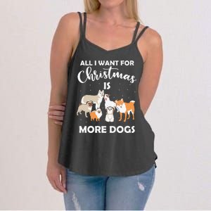 All I Want For Christmas Is More Dogs Funny Xmas Women's Strappy Tank