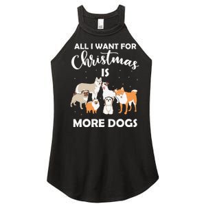 All I Want For Christmas Is More Dogs Funny Xmas Women's Perfect Tri Rocker Tank