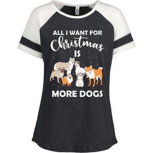 All I Want For Christmas Is More Dogs Funny Xmas Enza Ladies Jersey Colorblock Tee