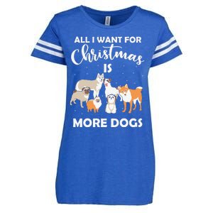 All I Want For Christmas Is More Dogs Funny Xmas Enza Ladies Jersey Football T-Shirt