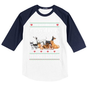 All I Want For Christmas Is More Dogs Ugly Xmas Gift Baseball Sleeve Shirt