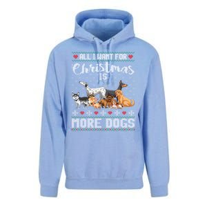 All I Want For Christmas Is More Dogs Ugly Xmas Gift Unisex Surf Hoodie