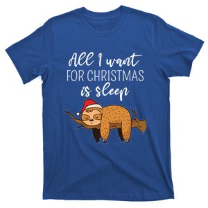 All I Want For Christmas Is Sleep Santa Hat Xmas Nap Fan Great Gift T-Shirt