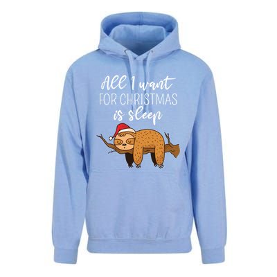 All I Want For Christmas Is Sleep Santa Hat Xmas Nap Fan Great Gift Unisex Surf Hoodie