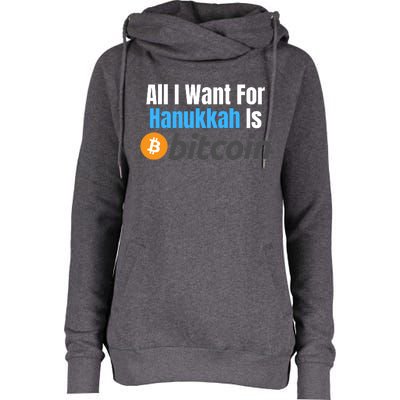 All I Want For Hanukkah Is Bitcoin, Retirement Plan Crypto, Bitcoin Plan B Womens Funnel Neck Pullover Hood