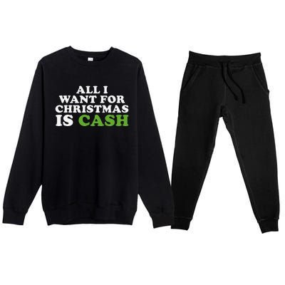 All I Want For Christmas Is Cash Premium Crewneck Sweatsuit Set