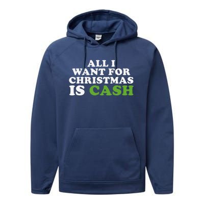 All I Want For Christmas Is Cash Performance Fleece Hoodie