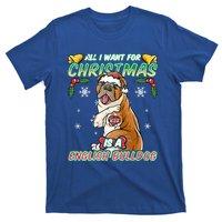 All I Want For Christmas Is A English Bulldog Santa Claus Gift T-Shirt