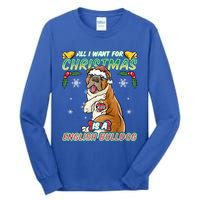 All I Want For Christmas Is A English Bulldog Santa Claus Gift Tall Long Sleeve T-Shirt