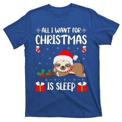 All I Want For Christmas Is Sleep Santa Hat Xmas Nap Fan Great Gift T-Shirt