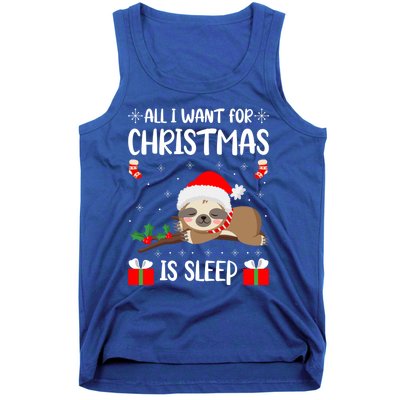 All I Want For Christmas Is Sleep Santa Hat Xmas Nap Fan Great Gift Tank Top