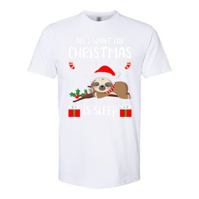 All I Want For Christmas Is Sleep Santa Hat Xmas Nap Fan Great Gift Softstyle® CVC T-Shirt