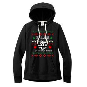 All I Want For Christmas Is Trump Back And New President Women's Fleece Hoodie