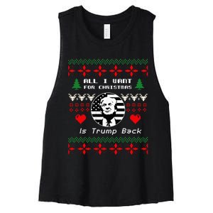 All I Want For Christmas Is Trump Back And New President Women's Racerback Cropped Tank