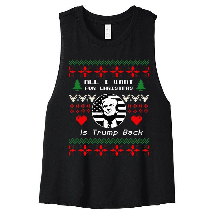 All I Want For Christmas Is Trump Back And New President Women's Racerback Cropped Tank