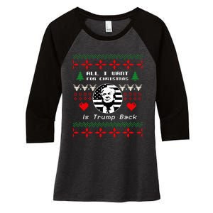 All I Want For Christmas Is Trump Back And New President Women's Tri-Blend 3/4-Sleeve Raglan Shirt