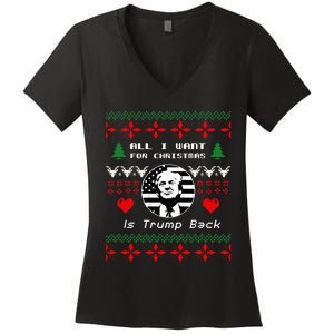 All I Want For Christmas Is Trump Back And New President Women's V-Neck T-Shirt