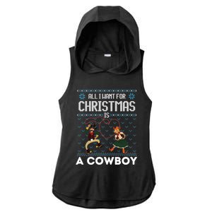 All I Want For Christmas Is A Horse Cow Ugly Xmas Sweater Gift Ladies PosiCharge Tri-Blend Wicking Draft Hoodie Tank