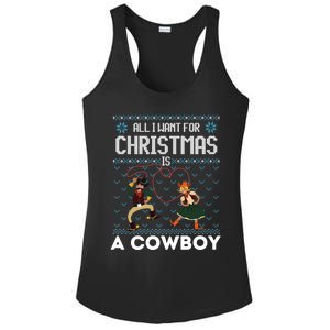 All I Want For Christmas Is A Horse Cow Ugly Xmas Sweater Gift Ladies PosiCharge Competitor Racerback Tank