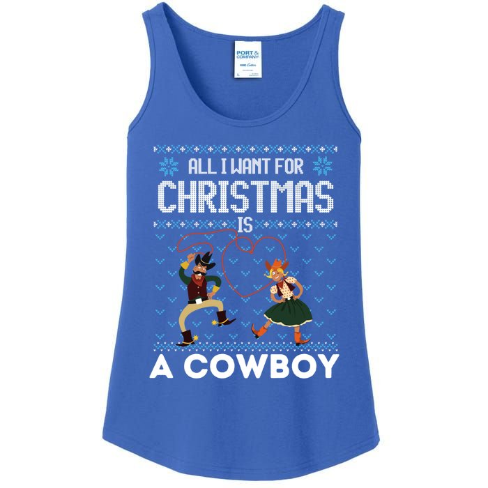 All I Want For Christmas Is A Horse Cow Ugly Xmas Sweater Gift Ladies Essential Tank