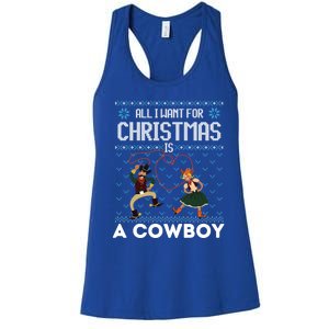 All I Want For Christmas Is A Horse Cow Ugly Xmas Sweater Gift Women's Racerback Tank