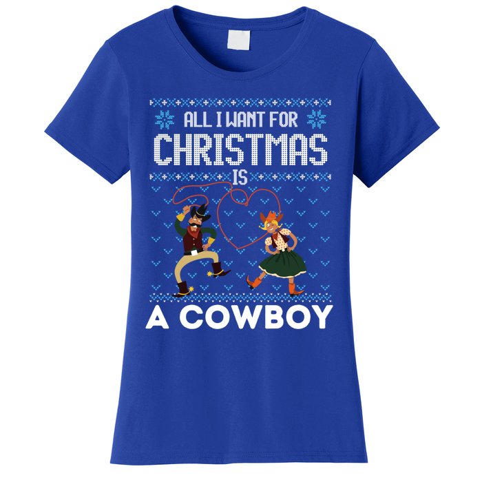 All I Want For Christmas Is A Horse Cow Ugly Xmas Sweater Gift Women's T-Shirt