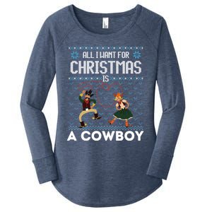 All I Want For Christmas Is A Horse Cow Ugly Xmas Sweater Gift Women's Perfect Tri Tunic Long Sleeve Shirt