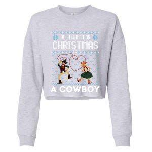 All I Want For Christmas Is A Horse Cow Ugly Xmas Sweater Gift Cropped Pullover Crew