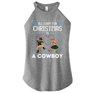 All I Want For Christmas Is A Horse Cow Ugly Xmas Sweater Gift Women's Perfect Tri Rocker Tank