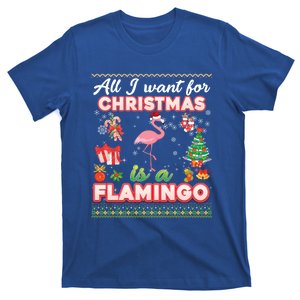 All I Want For Christmas Is A Flamingo Ugly Sweater Farmer Great Gift T-Shirt