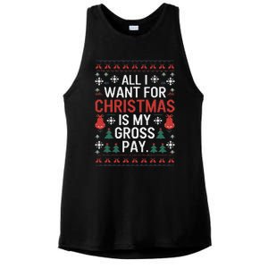 All I Want For Christmas Is My Gross Pay Joke Ladies PosiCharge Tri-Blend Wicking Tank