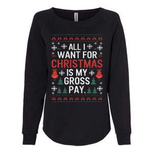 All I Want For Christmas Is My Gross Pay Joke Womens California Wash Sweatshirt