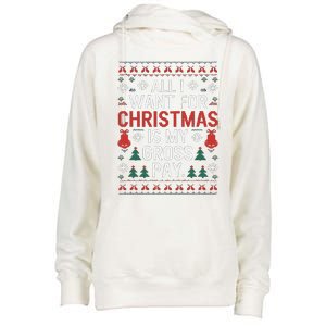 All I Want For Christmas Is My Gross Pay Joke Womens Funnel Neck Pullover Hood