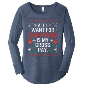 All I Want For Christmas Is My Gross Pay Joke Women's Perfect Tri Tunic Long Sleeve Shirt