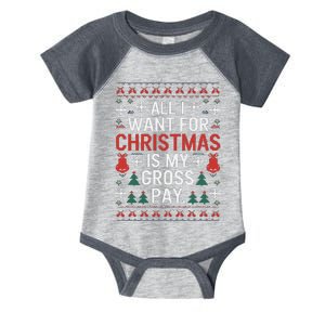 All I Want For Christmas Is My Gross Pay Joke Infant Baby Jersey Bodysuit