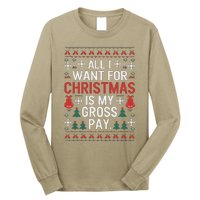 All I Want For Christmas Is My Gross Pay Joke Long Sleeve Shirt