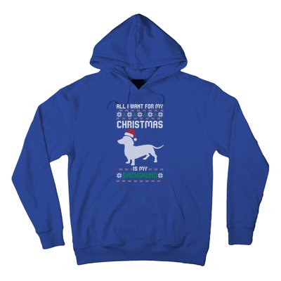 All I Want For My Christmas Dachshund Doxie Dog Ugly Xmas Pj Great Gift Hoodie