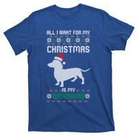 All I Want For My Christmas Dachshund Doxie Dog Ugly Xmas Pj Great Gift T-Shirt