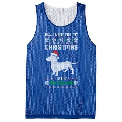 All I Want For My Christmas Dachshund Doxie Dog Ugly Xmas Pj Great Gift Mesh Reversible Basketball Jersey Tank