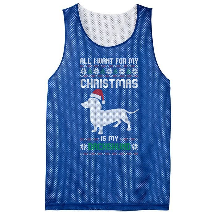 All I Want For My Christmas Dachshund Doxie Dog Ugly Xmas Pj Great Gift Mesh Reversible Basketball Jersey Tank