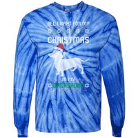 All I Want For My Christmas Dachshund Doxie Dog Ugly Xmas Pj Great Gift Tie-Dye Long Sleeve Shirt