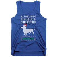 All I Want For My Christmas Dachshund Doxie Dog Ugly Xmas Pj Great Gift Tank Top