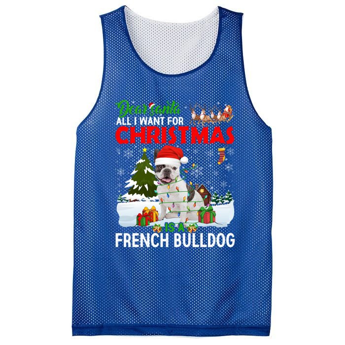 All I Want For Christmas Is A French Bulldog Family Pajamas Gift Mesh Reversible Basketball Jersey Tank