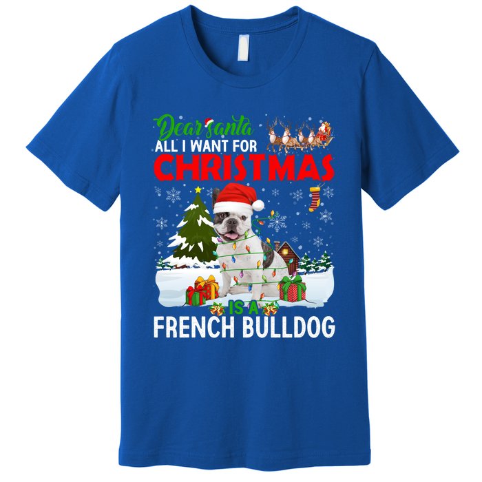 All I Want For Christmas Is A French Bulldog Family Pajamas Gift Premium T-Shirt