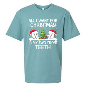 All I Want For Christmas Is My Two Front Teeth Funny Gift Sueded Cloud Jersey T-Shirt