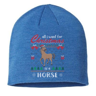 All I Want For Christmas Is A Horse Ugly Christmas Sweater Gift Sustainable Beanie