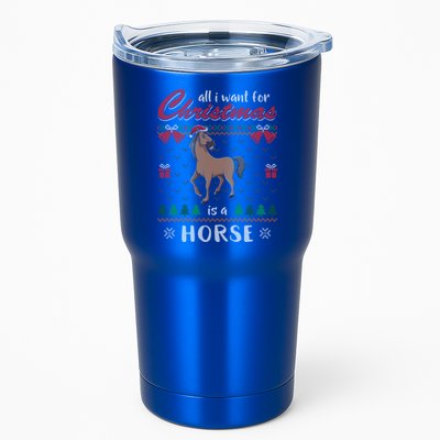 All I Want For Christmas Is A Horse Ugly Christmas Sweater Gift Tumbler