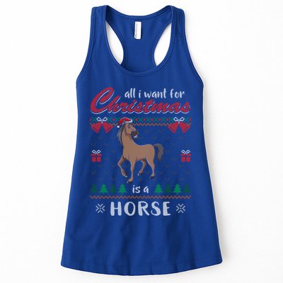 All I Want For Christmas Is A Horse Ugly Christmas Sweater Gift Womens Tank Top