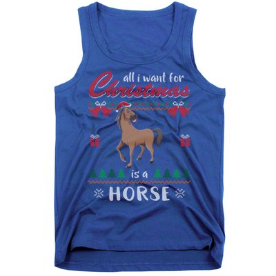 All I Want For Christmas Is A Horse Ugly Christmas Sweater Gift Tank Top
