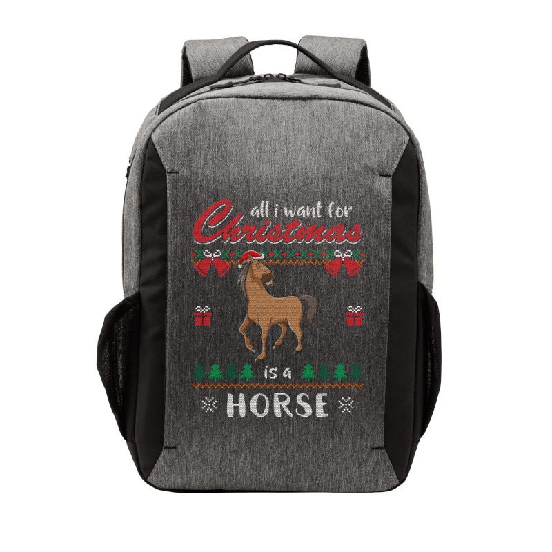 All I Want For Christmas Is A Horse Ugly Christmas Sweater Gift Vector Backpack